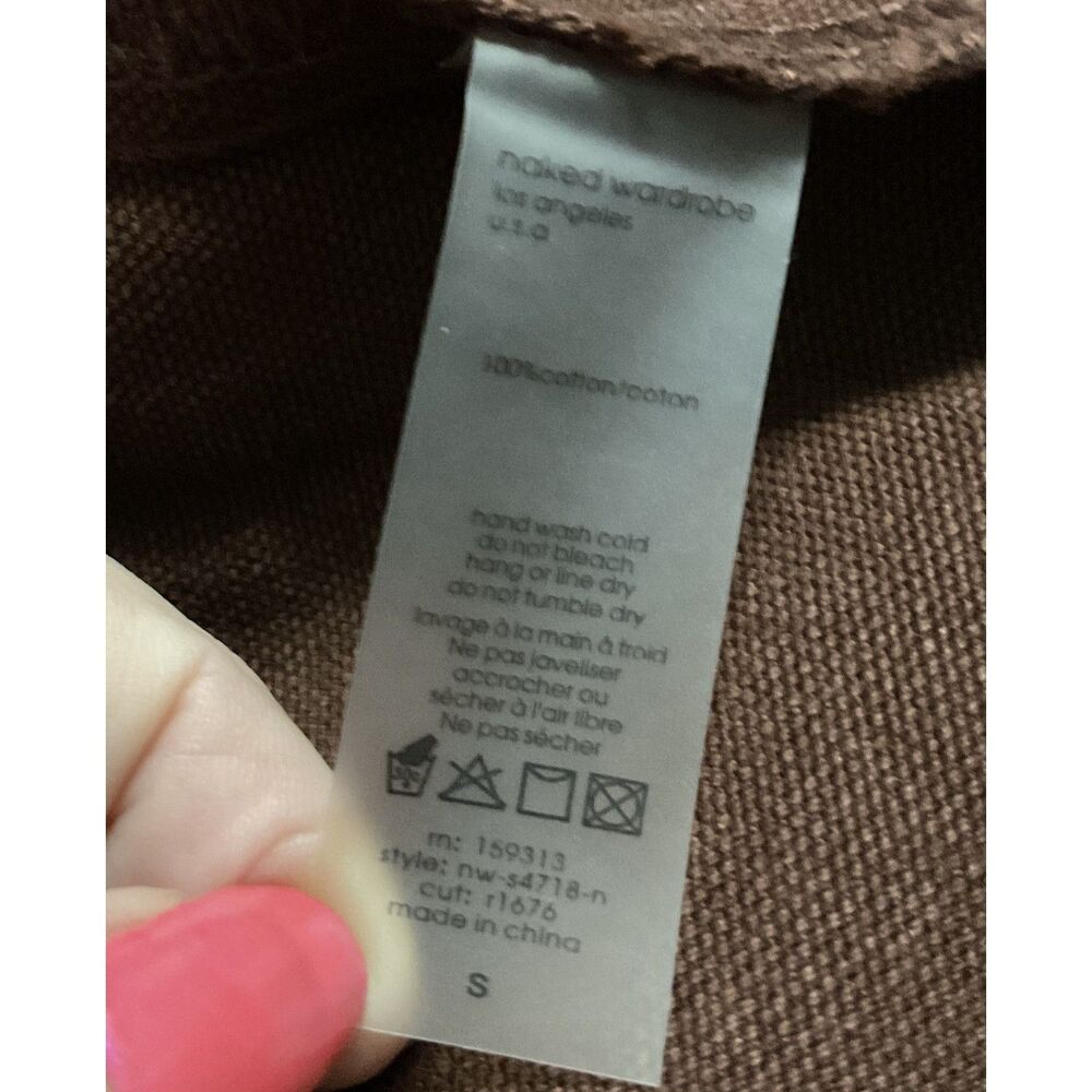 Naked Wardrobe V-Waist Denim Maxi Skirt Chocolate Brown Paneled Multi-Seam - Picture 8 of 8